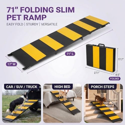 Dog Ramp for Car 71" X 17.6" Extra Long Folding Pet Ramp for Large Dogs up to - Image 2