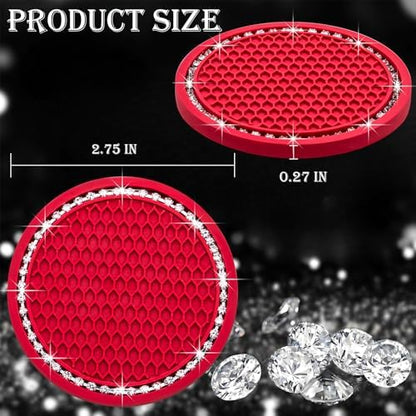 4PCS Bling Cup Holder Coaster, 2.75 Inch Auto Car Cup Holder Insert Coasters - Image 2
