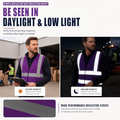 AYKRM 12 colour High visibility viz vest hi vis viz reflective work - Image 3