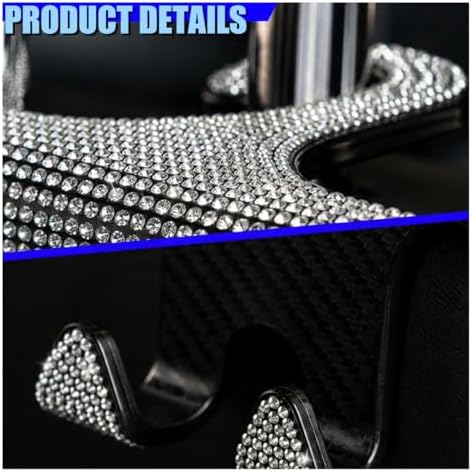 Craedli 2PCS Bling Rhinestone Car Seat Headrest Hooks, Shiny Crystal Auto - Image 4