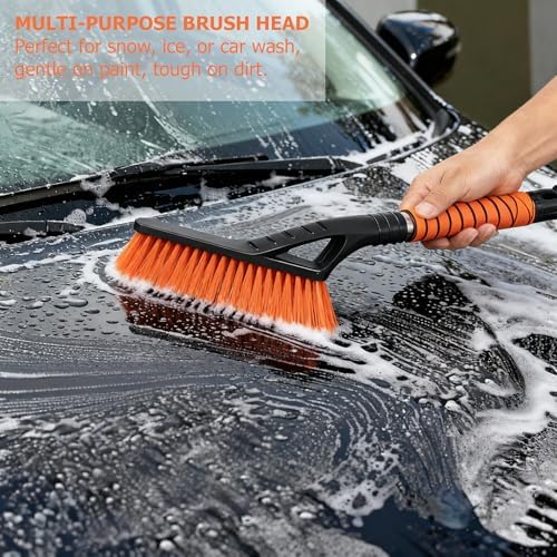 Gardenised 27" Aluminum Snow Brush and Ice Scraper 2-in-1 Detachable Winter Car - Image 3