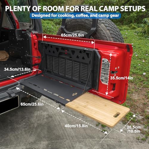 Tailgate Table for 2018-2026 Jeep Wrangler JL JLU 2/4 Door, Foldable Rear Cargo - Image 2