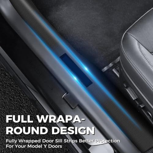 4 Pcs Door Sill Protector for Tesla Model Y 2019-2024 Only for 5 Seater - Image 3