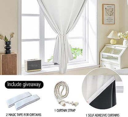 AJAZZ 100% Blackout Shades Window Cover Self Adhesive Curtains Sticky Curtain - Image 2