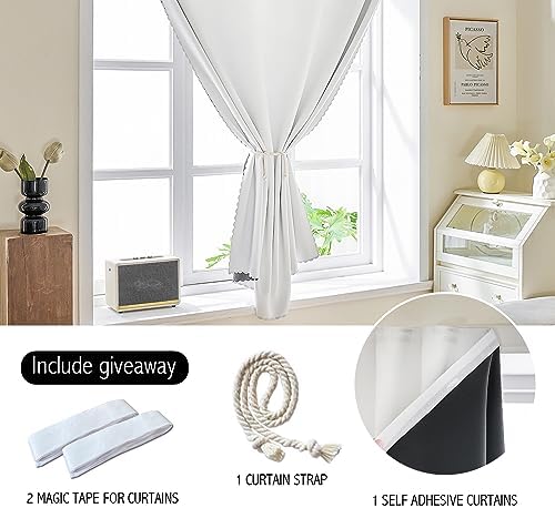 AJAZZ 100% Blackout Shades Window Cover Self Adhesive Curtains Sticky Curtain - Image 2