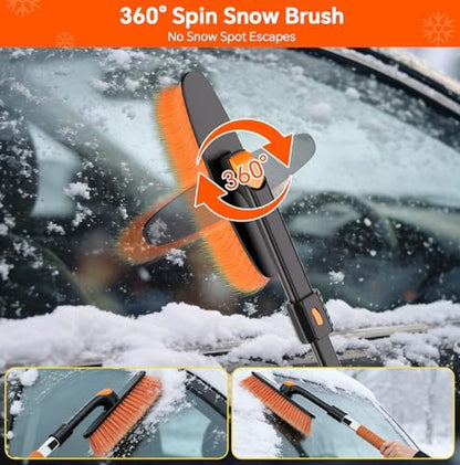 7 in 1 Snow Shovel & Snow Brush Kit, 47.2" Ice Scrapers & Snow Shovel Kit - Image 3