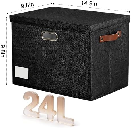 15" Fabric Storage Box with Lids - Image 2
