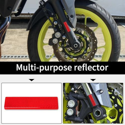 10 Pack Red Reflectors Self-Adhesive Rectangular, Quick Mount - Image 6