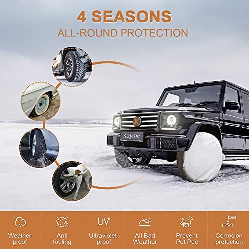 Kayme Rv Tire Covers Set of 4, Travel Trailer Camper Truck SUV Motorhome Sun - Image 4