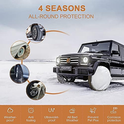 Kayme Rv Tire Covers Set of 4, Travel Trailer Camper Truck SUV Motorhome Sun - Image 4