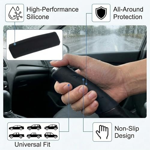 Car Handbrake Cover, Anti-Slip Silicone Automotive Handle Grip Protector - Image 3