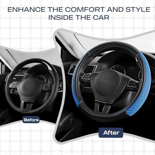 Skechers Steering Wheel Cover, Max Cushioning Leather Steering Wheel Cover - Image 6