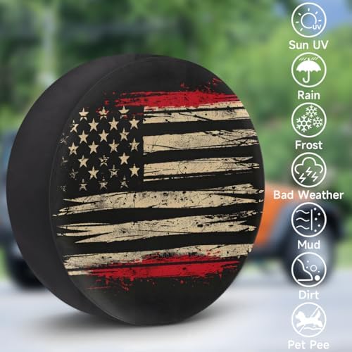 Flag Spare Tire Cover 14in Spare Wheel Covers Tire Storage Cover - Image 3