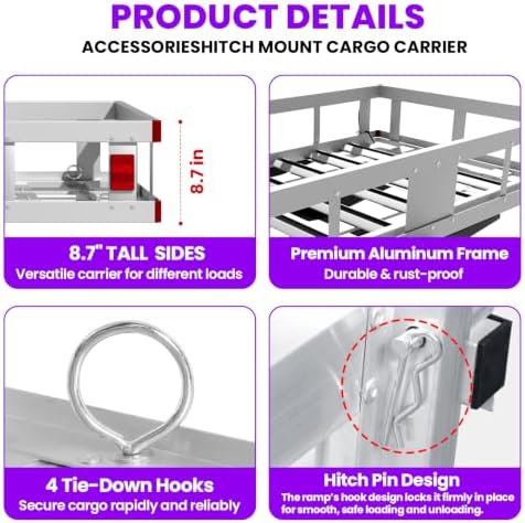500LBS Trailer Hitch Cargo Carrier - Image 5