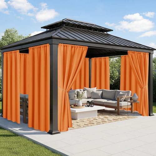 Outdoor Curtains for Patio Waterproof, 8 Panels, Rod Pocket by RichSets