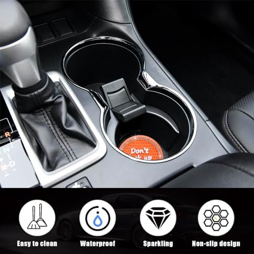 Ziciner 2 Pack Bling Car Cup Holder Coaster, 2.75 Inch Anti-Slip Auto Insert - Image 3