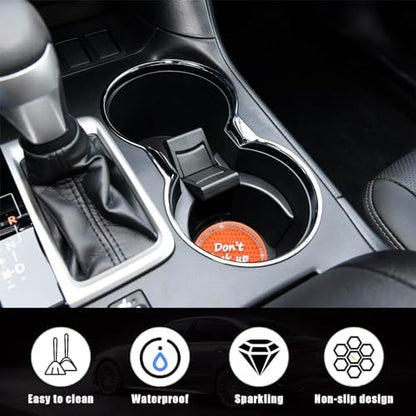 Ziciner 2 Pack Bling Car Cup Holder Coaster, 2.75 Inch Anti-Slip Auto Insert - Image 3