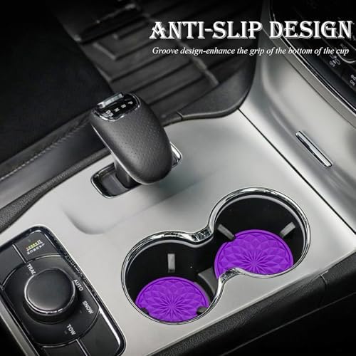 4 Pack Silicone Car Cup Holder Coaster – 2.75 Inch Non-Slip Drink Mat, - Image 3