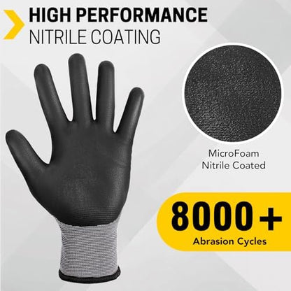 FURWEY Work Gloves, 16/32Pairs Nitrile, Seamless Nylon Knit - Image 2
