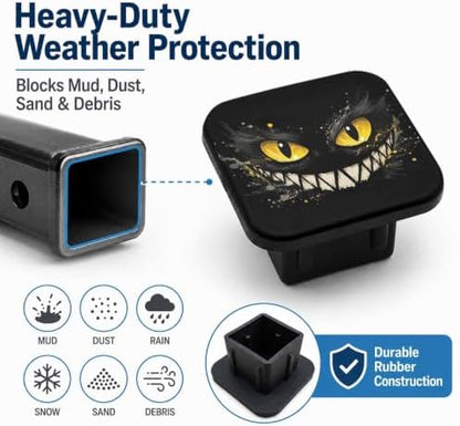 2" Hitch Cover Black Cat Glow Eyes Rubber Towing Hitch Covers Hitch Protector - Image 6