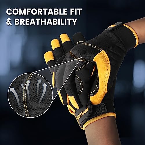Utility Work Gloves Women, UltraLight Safety Work Gloves, Touchscreen, Flex Grip - Image 5