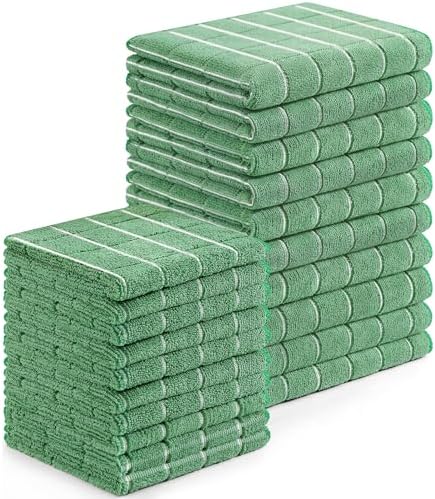 Homaxy Microfiber Kitchen Towels and Dishcloths Sets, 20 Pack, Grass Green by Homaxy