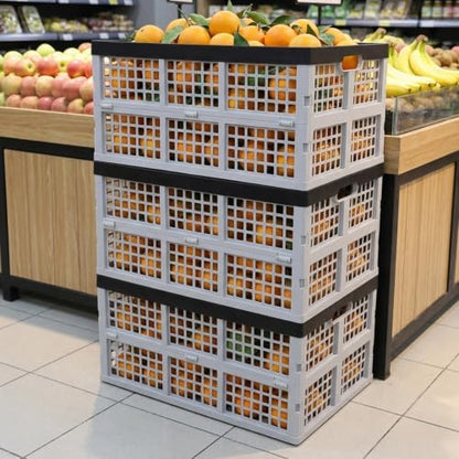 3-Pack Folding Storage Crates, 42L Collapsible Plastic Baskets - Image 5