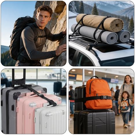 2 Pack Luggage Straps for Suitcases Adjustable Belt Luggage Connector Straps to - Image 6