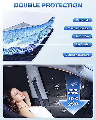 Canvcle Windshield Sun Shade for Ford Bronco Sport 2021-2025 2026 Side Rear - Image 4