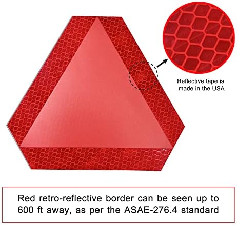 Slow Moving Vehicle Sign 4 Pack 7" x 8" Diamond Grade Reflective Slow Moving - Image 4