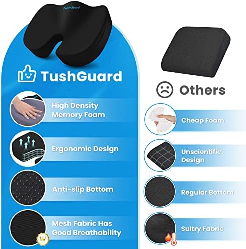 TushGuard Seat Cushion for Office Chair, Memory Foam Chair Cushion - Image 4