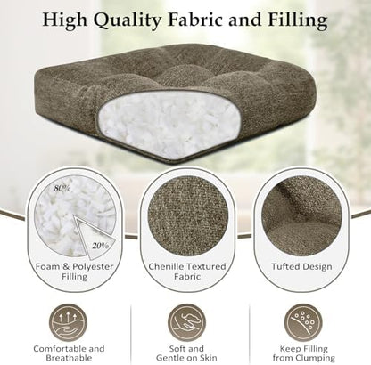 downluxe Chair Cushions for Dining Chairs 4 Pack, Tufted Indoor Chair Pads - Image 2