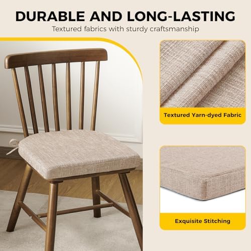 downluxe Indoor Chair Cushions for Dining Chairs, Kitchen Chair Pads - Image 6