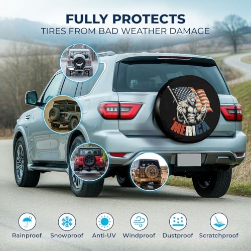 GENANY Patriotic Forest Thick PVC Leather Spare Tire Cover Size 18 - Image 3