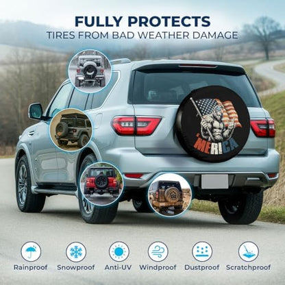 GENANY Patriotic Forest Thick PVC Leather Spare Tire Cover Size 18 - Image 3