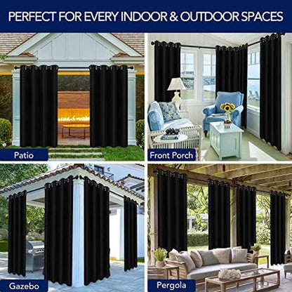 PureFit Outdoor Curtains for Patio Waterproof Weatherproof Outside Curtains - Image 5