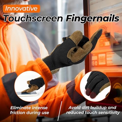 HANDLANDY Work Gloves for Men & Women, Utility Mechanic Working Gloves Touch - Image 4