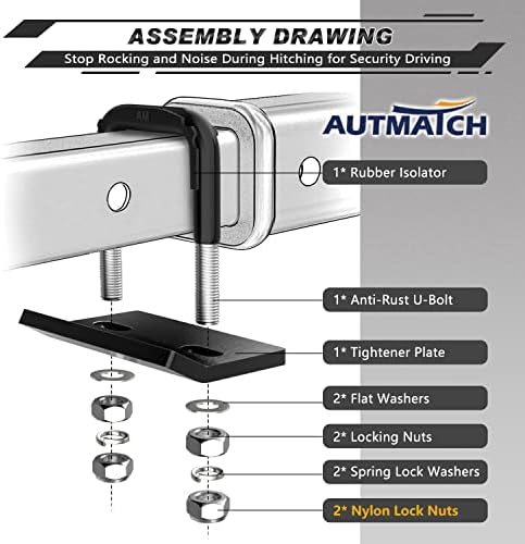 AUTMATCH Hitch Tightener Anti-Rattle Clamp - Image 3