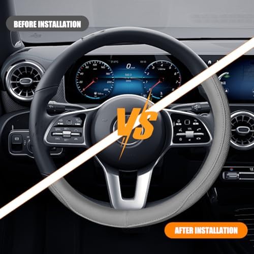 Zpana 14.5-15" Car Steering Wheel Cover, Breathable Soft Leather - Image 6