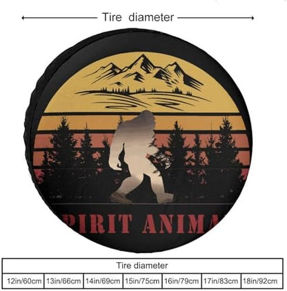Sasquatch Bigfoot is My Spirit Animal 1 Tire Covers, Dust-Proof Weatherproof - Image 3