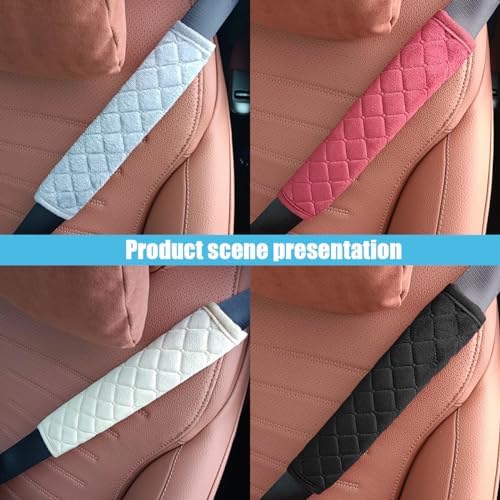 JOYCOURT 2PCS Universal Car Seatbelt Pad Cover, Long Crystal Velvet Shoulder - Image 5