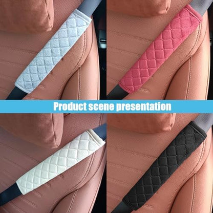 JOYCOURT 2PCS Universal Car Seatbelt Pad Cover, Long Crystal Velvet Shoulder - Image 5
