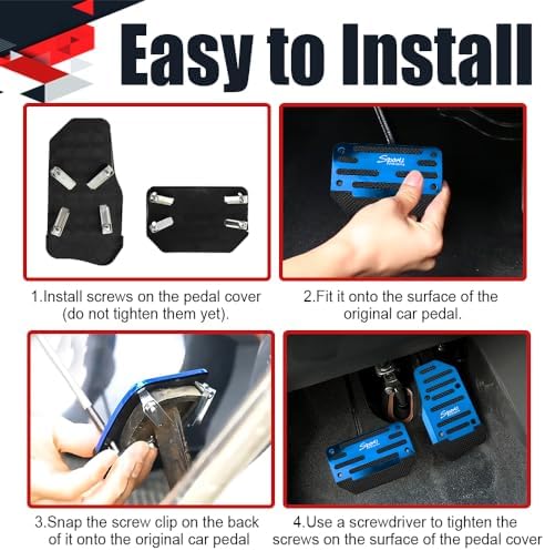 2PCS Non-Slip Car Pedal Covers, Premium Aluminum Alloy Gas and Brake Pedals - Image 7