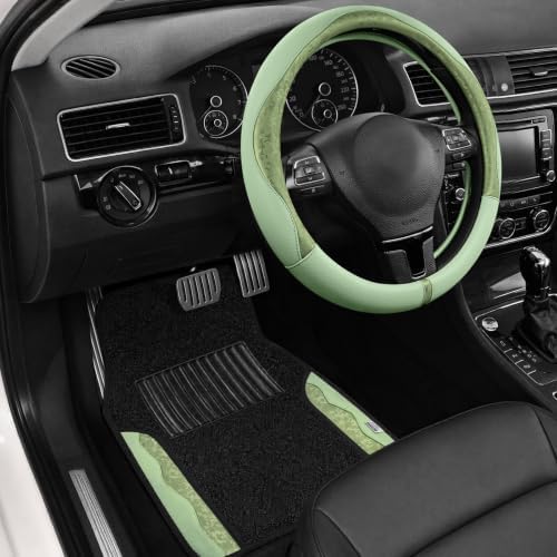 PIC AUTO Steering Wheel Cover & Car Floor Mats, Universal 14.5"–15.5" Steering - Image 2