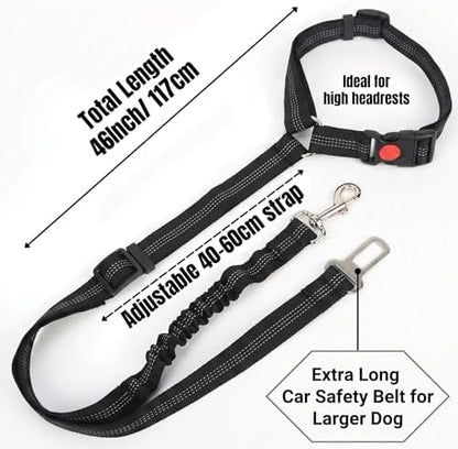 Heavy Duty Dog Seat Belt, 2-in-1 Chew Proof Car Harness - Image 2
