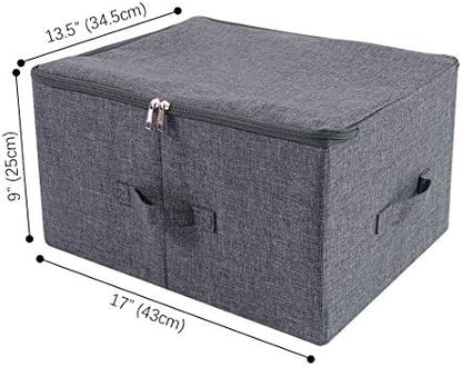 2Pcs Fabric Folding Washable Wardrobe Clothes Storage Baskets - Image 2