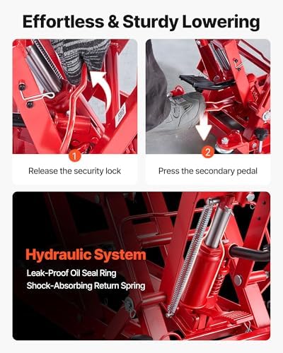 VEVOR Hydraulic Motorcycle Lift Jack, 1500 lbs Capacity, ATV Lift Jack Portable - Image 4