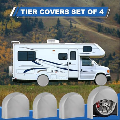 Tire Covers Set of 4, Fits 30"-32" Inch Tire 420D Uv Resistant Wheel Covers - Image 6