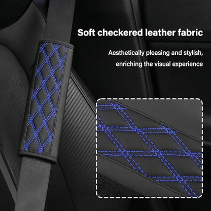 2PCS Car Seat Belt Cover Pads, Leather Seatbelt Covers Protect Shoulder and - Image 3
