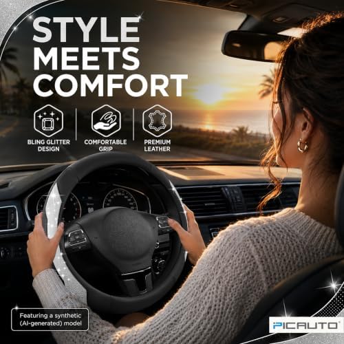 PIC AUTO Steering Wheel Cover, Universal Fit 14.5"-15.5" Car Steering Wheels - Image 3